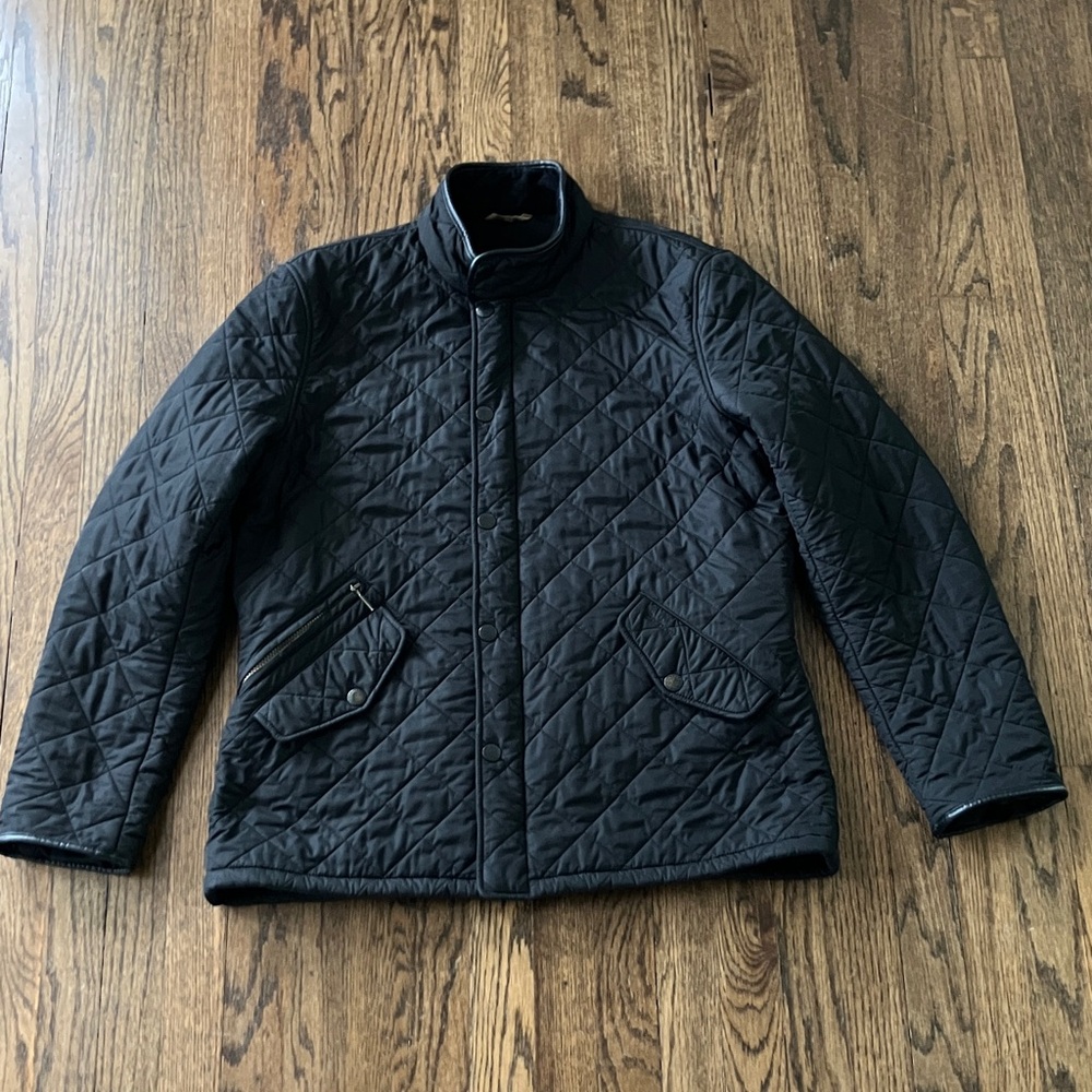 Barbour Men's Black Powell Quilted Jacket, Chelsea-style